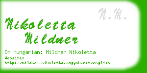 nikoletta mildner business card